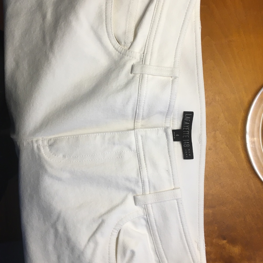 New and never worn. Lafayette 5 pocket jeans.